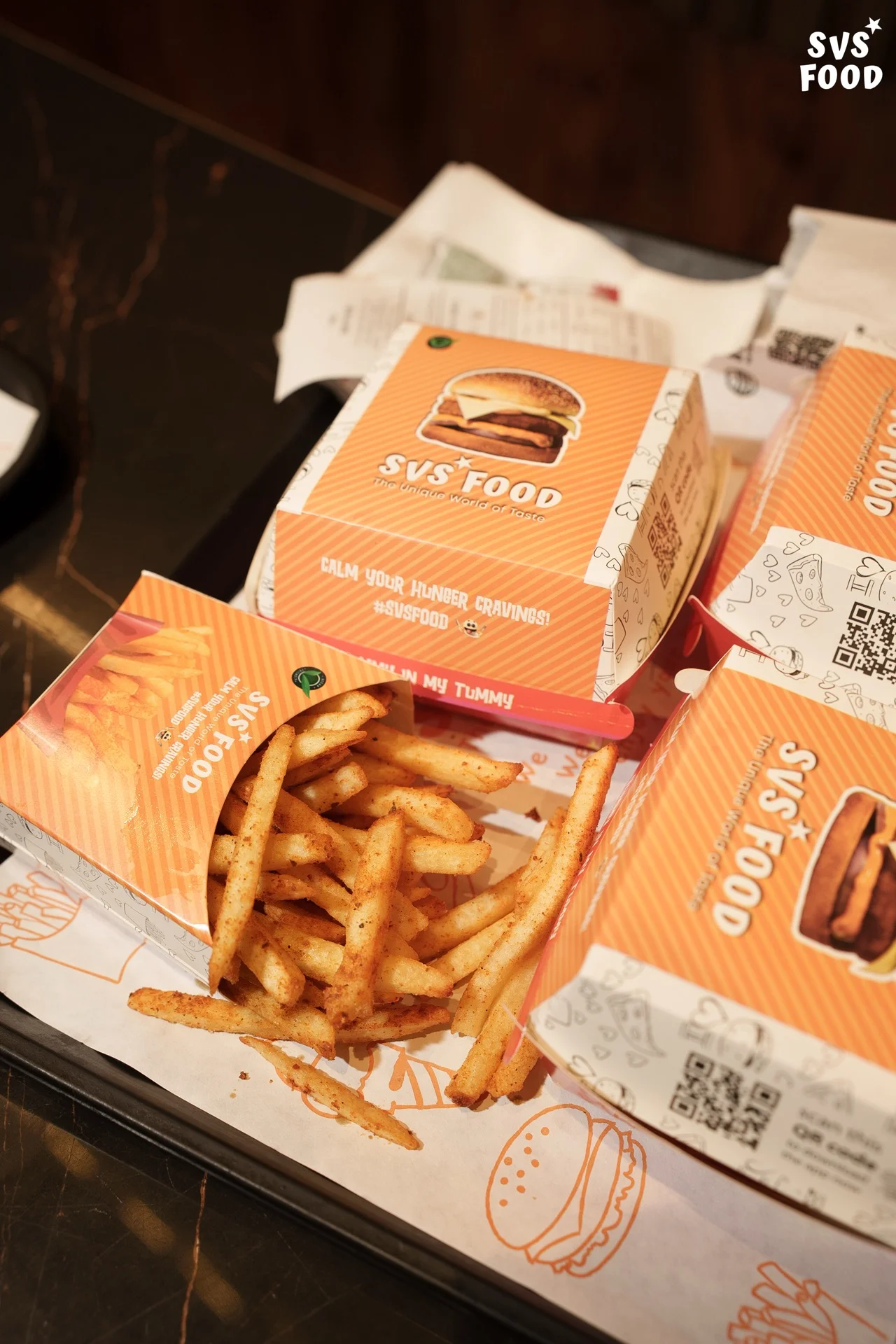 SVS Food burgers, fries, and refined in-house recipes